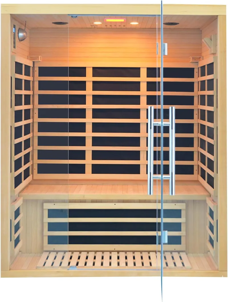 Homsido 11 Low EMF Far Infrared Carbon Panel Hemlock Wood Sauna Room